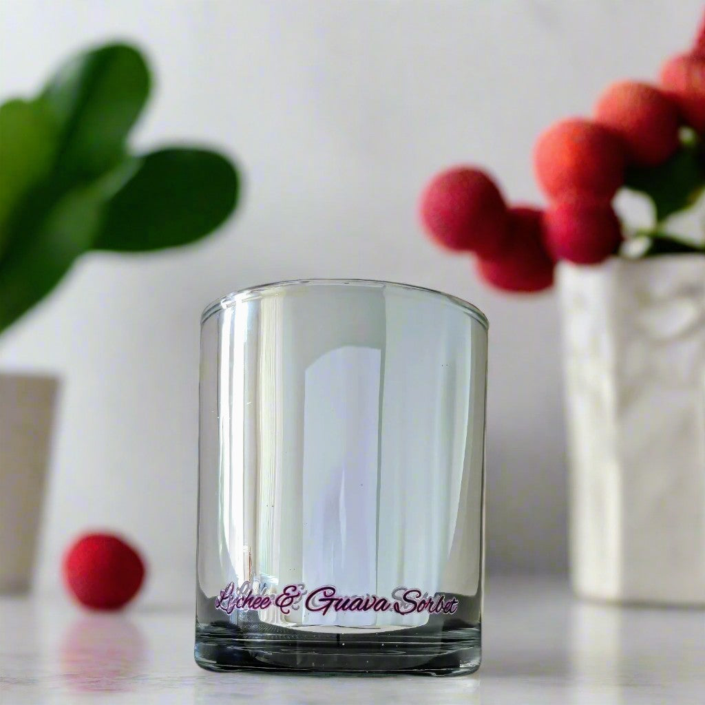 Lychee & Guava Sorbet - Large Metallic Silver Candle