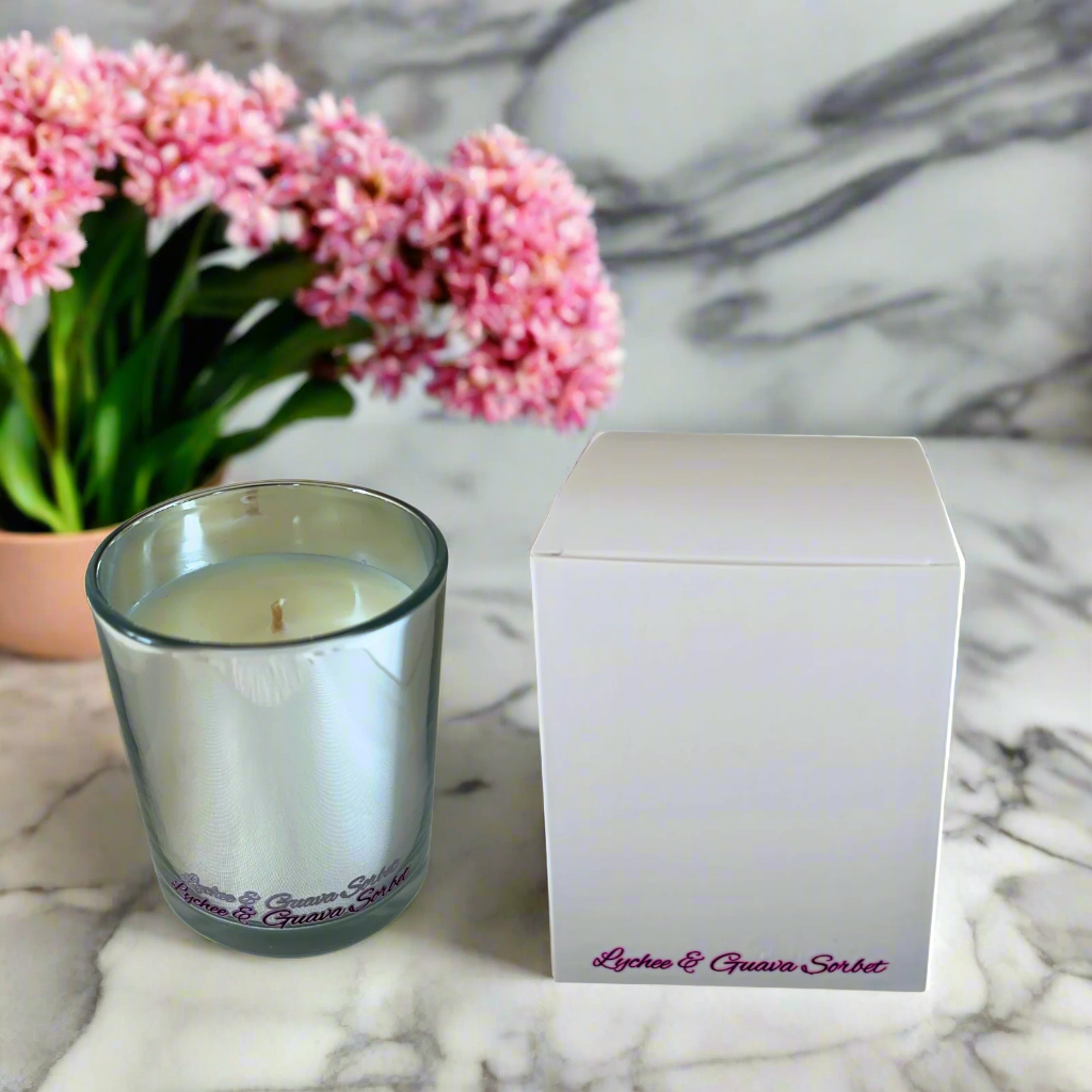Lychee & Guava Sorbet - Large Metallic Silver Candle