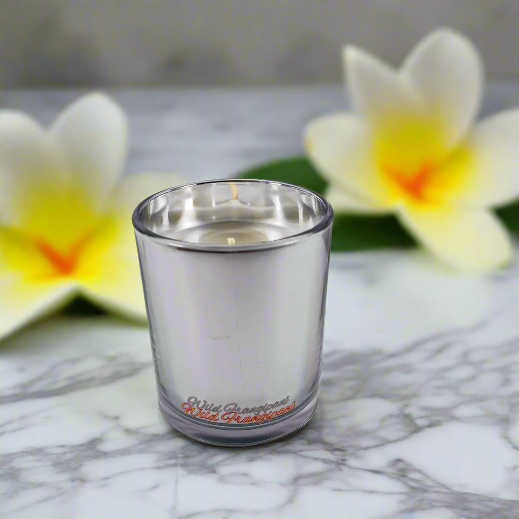 Silver tumbler with a logo on a white background