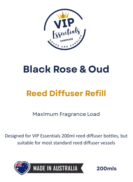 Black Rose & Oud – 200ml Reed Diffuser Refill Pouch