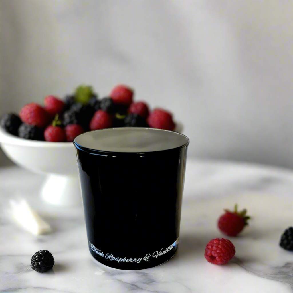 Black Raspberry Candle Lid On