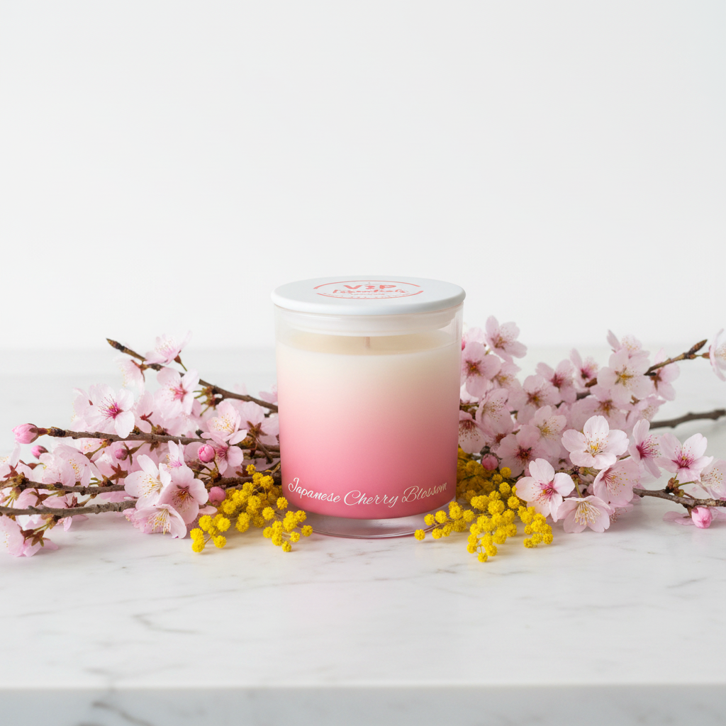 Japanese Cherry Blossom Soy and Coconut Candle – Elegant Blush Pink Vessel (285g) (Copy)