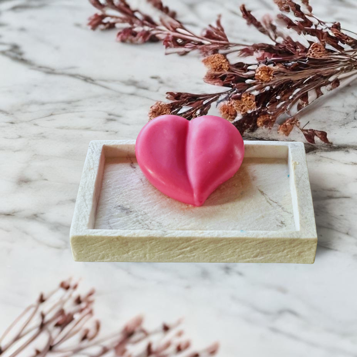 Orange and Pink Grapefruit - Heart Shaped Guest Soap