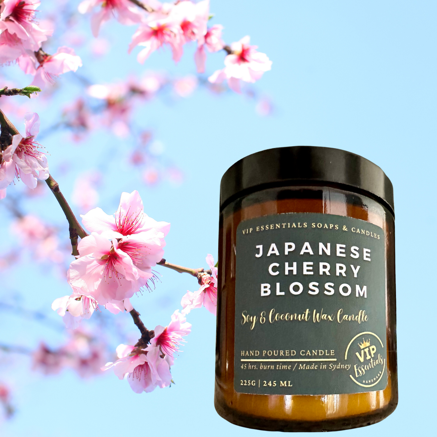 Japanese Cherry Blossom Soy and Coconut Wax Hand Poured Candle