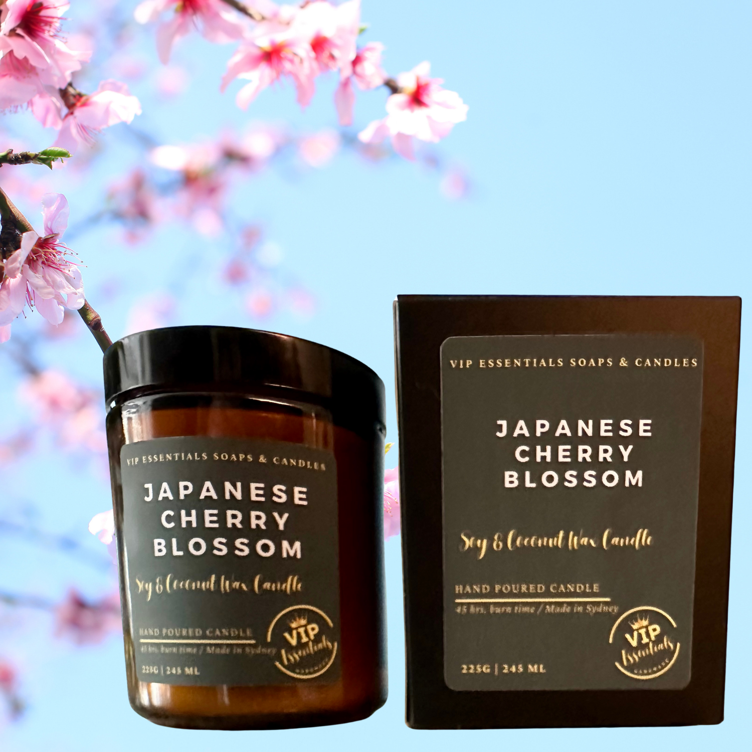 Japanese Cherry Blossom Soy and Coconut Wax Hand Poured Candle