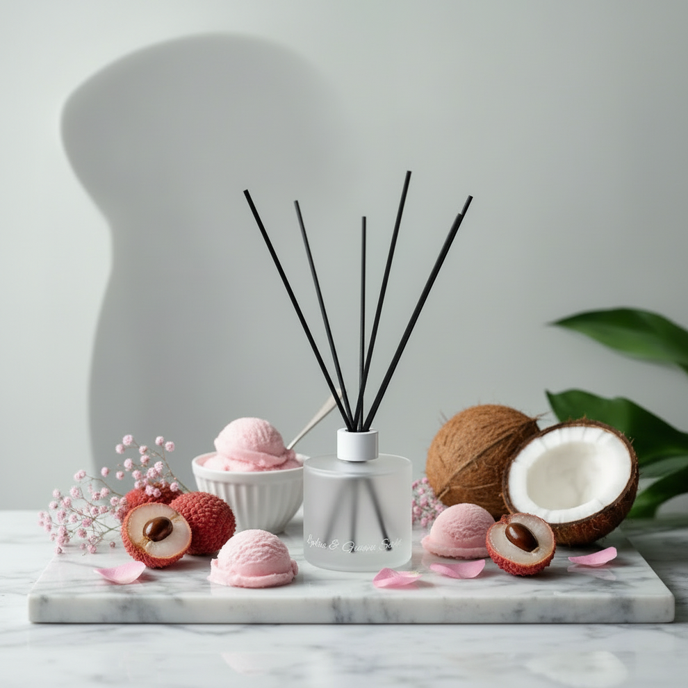 Lychee and Guava Sorbet Reed Diffuser – 200ml – VIP Essentials Soaps ...