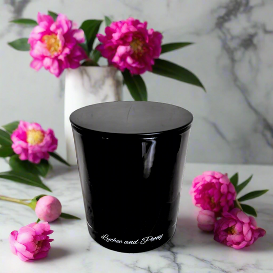 Lychee and Peony XL Black Candle