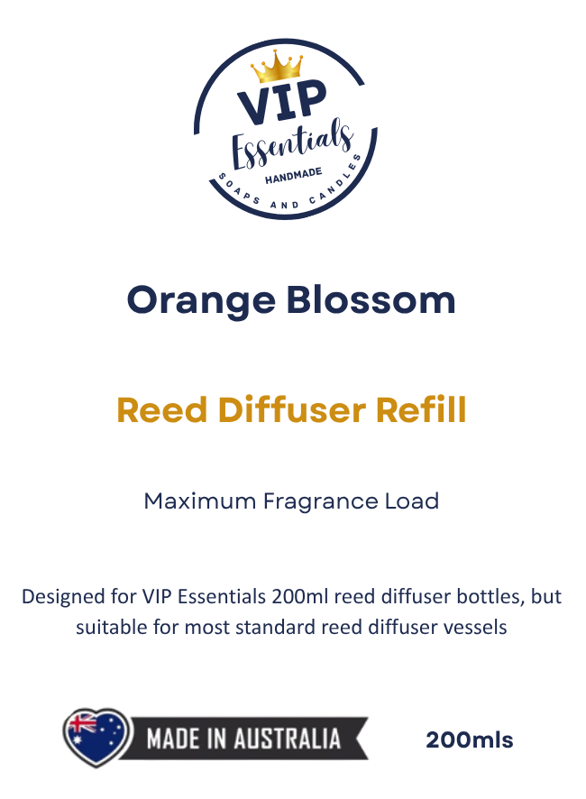Orange Blossom & Vanilla – 200ml Reed Diffuser Refill Pouch