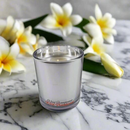 Silver tumbler with a logo on a white background